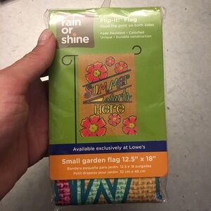 Small summer is here garden flag